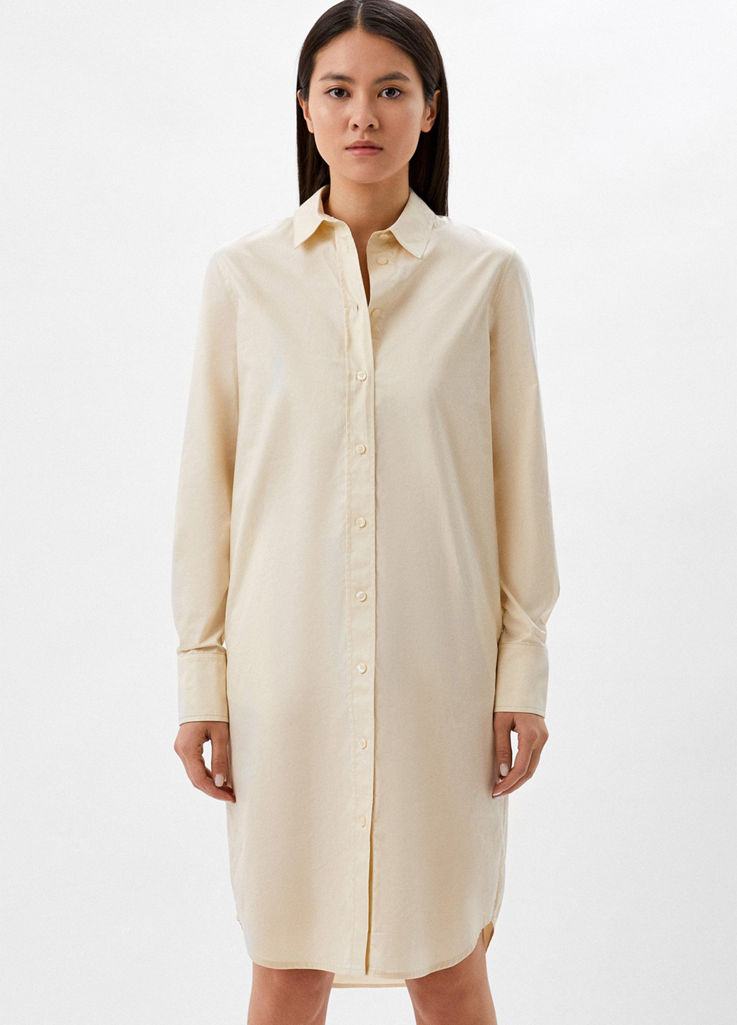 Светло-бежевое кэжуал платье рубашка Calvin Klein однотонное