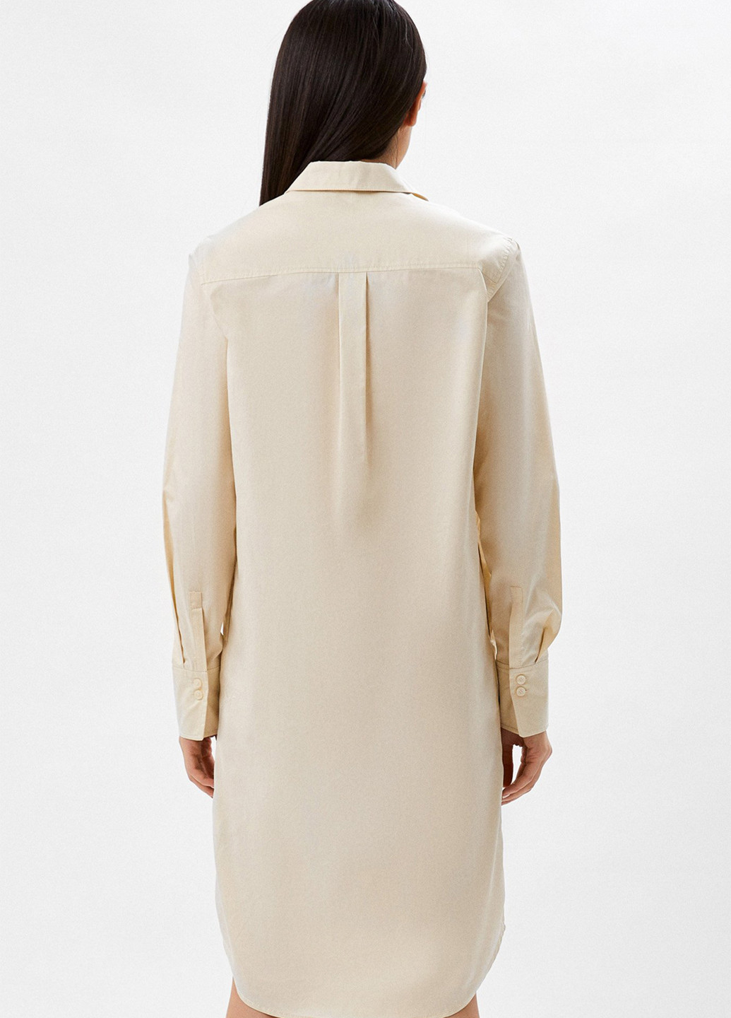 Светло-бежевое кэжуал платье рубашка Calvin Klein однотонное