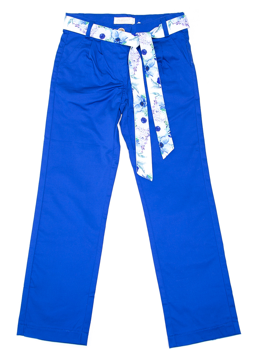 Синие кэжуал демисезонные прямые брюки De Salitto