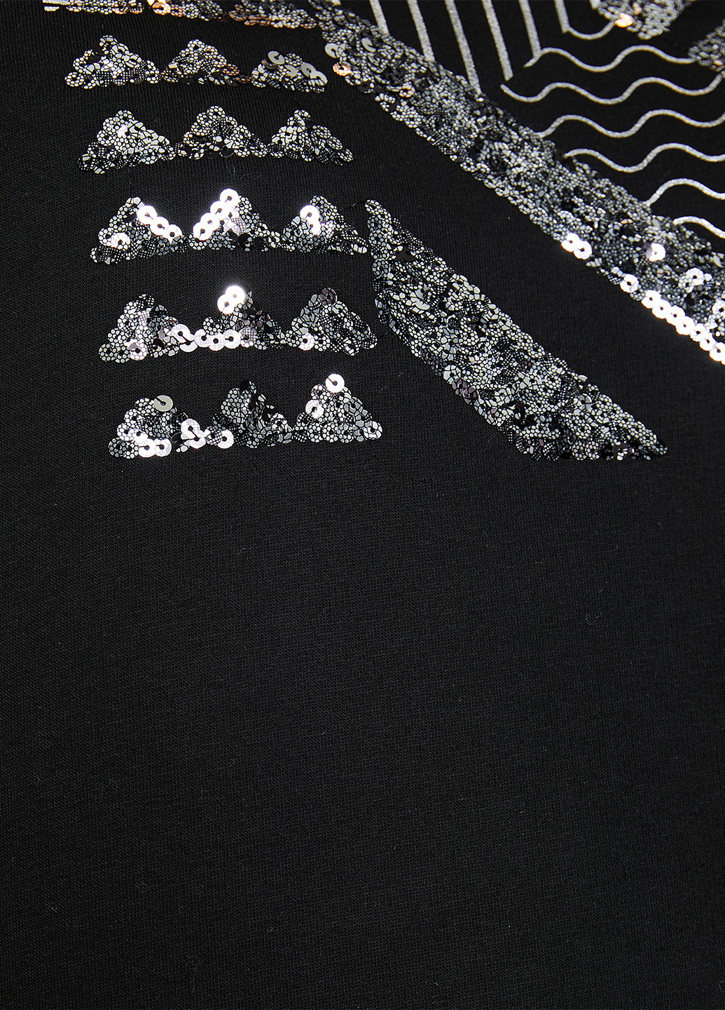 Свитшот KOTON - Прямой крой геометрический черный кэжуал хлопок - (209191285)