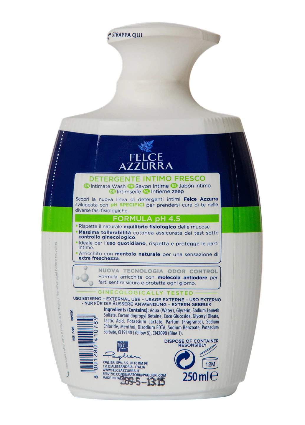 Мило для інтимної гігієни FRESCO 250 мл Felce Azzurra (214464057)