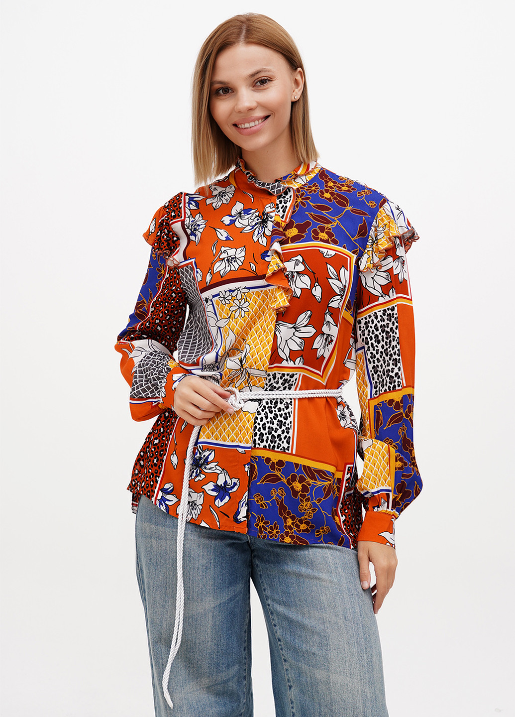 Терракотовая блуза Sassofono