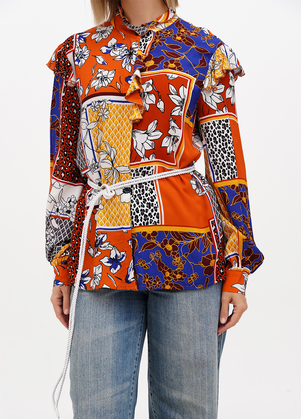 Терракотовая блуза Sassofono