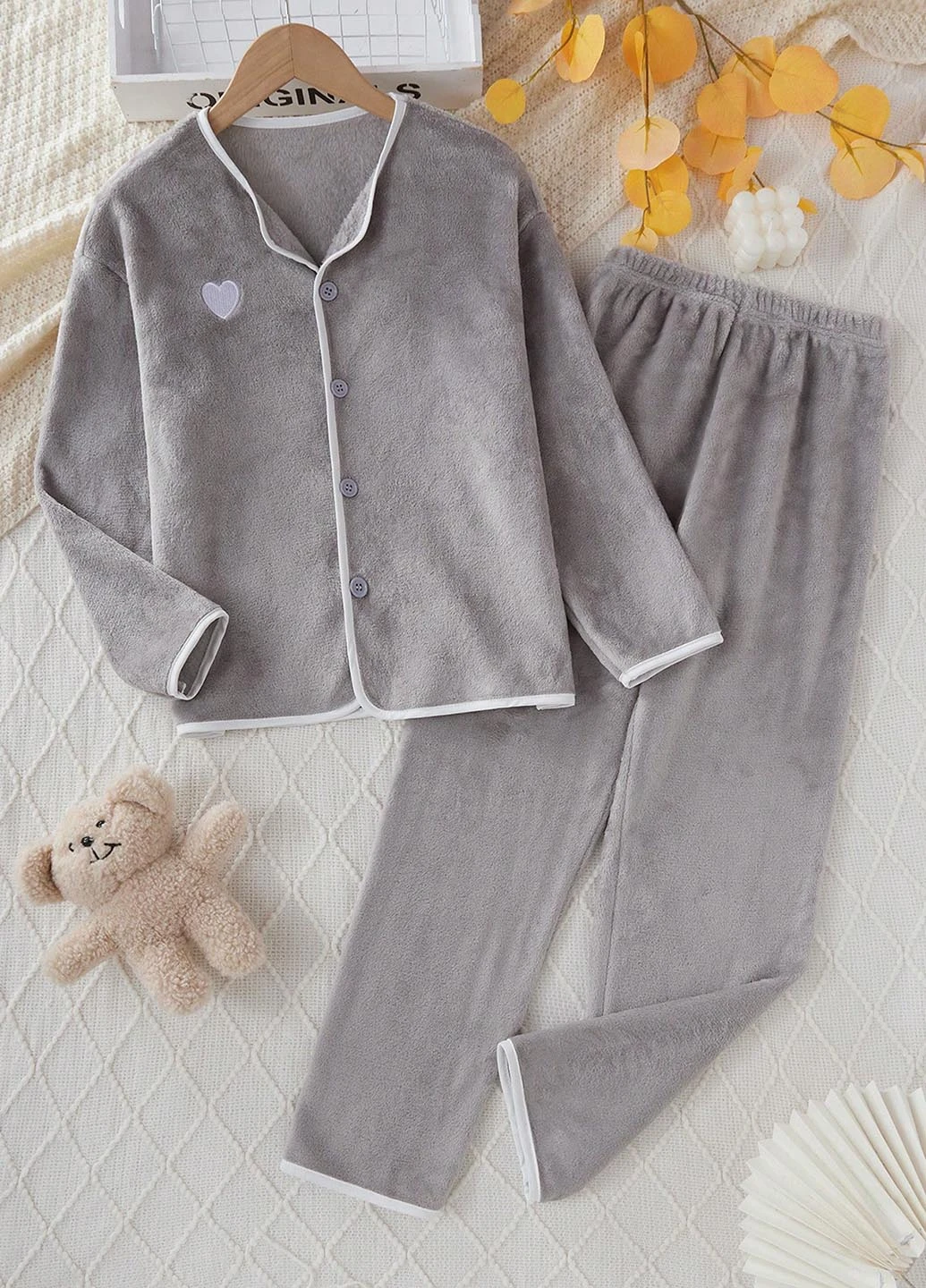 Сіра всесезон піжама (кофта, штани) кофта + брюки SHEIN