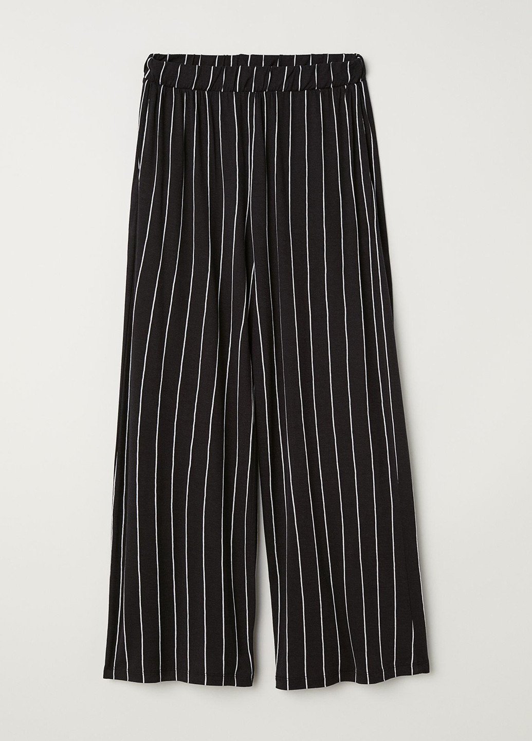Черно-белые кэжуал летние палаццо брюки H&M