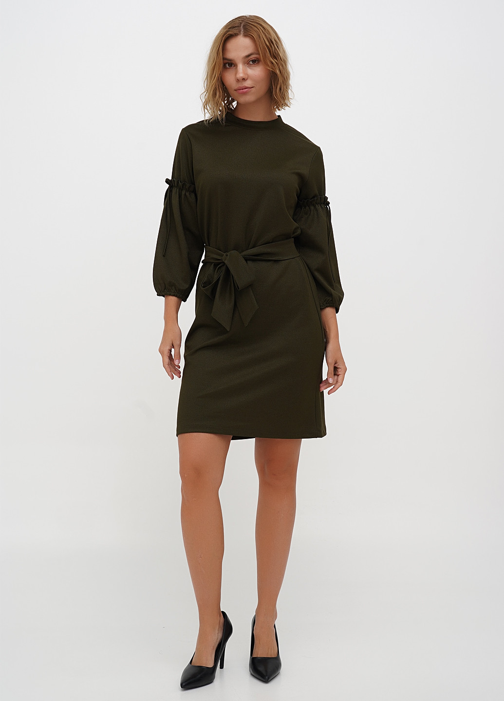 Оливкова (хакі) кежуал сукня Sassofono однотонна