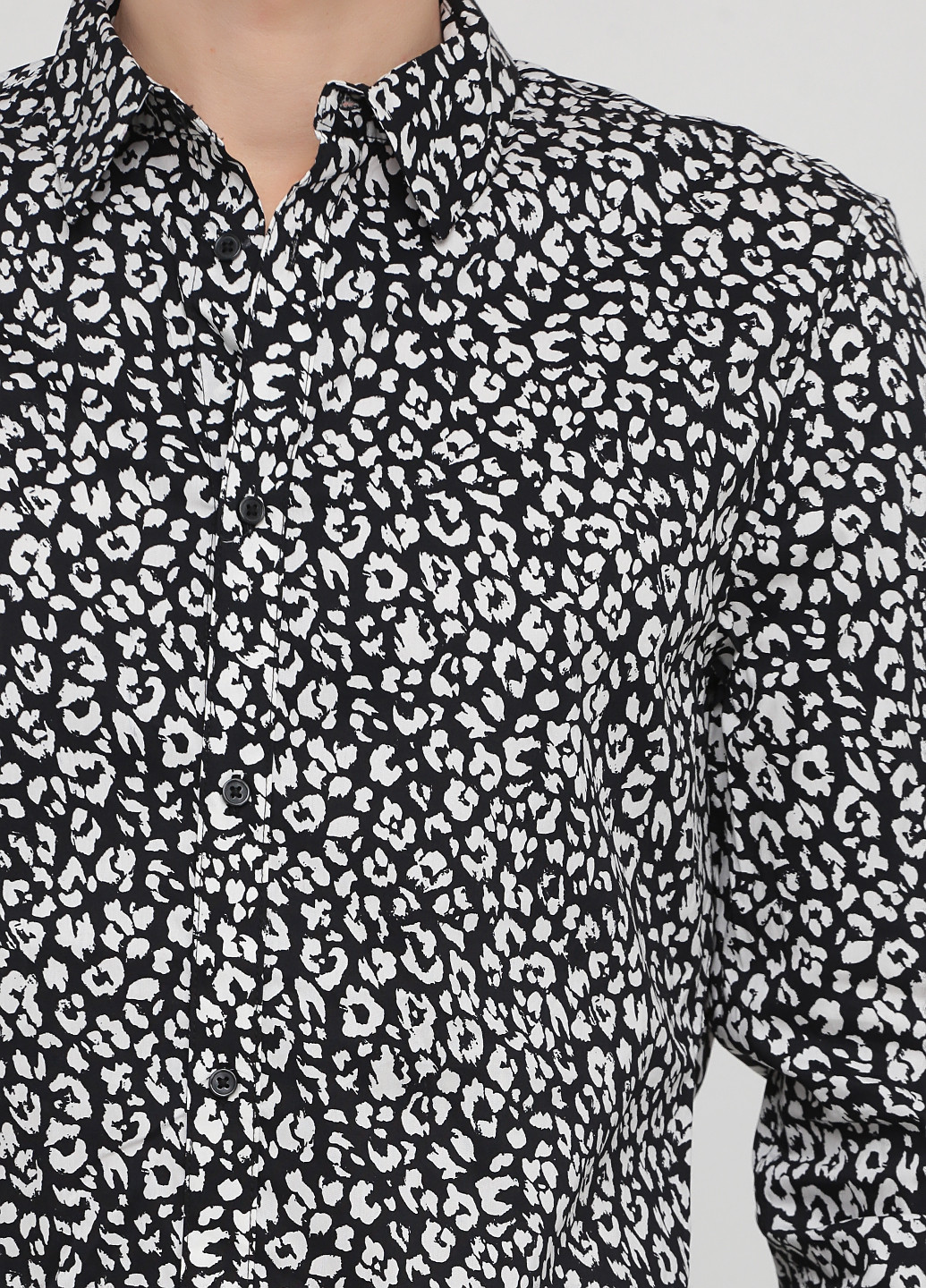 Черно-белая кэжуал рубашка леопардовый H&M
