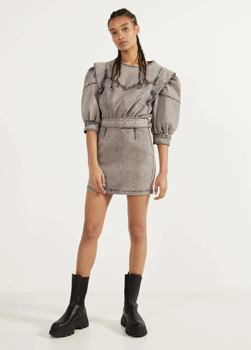 Сіра сукня демісезон,сірий, Bershka