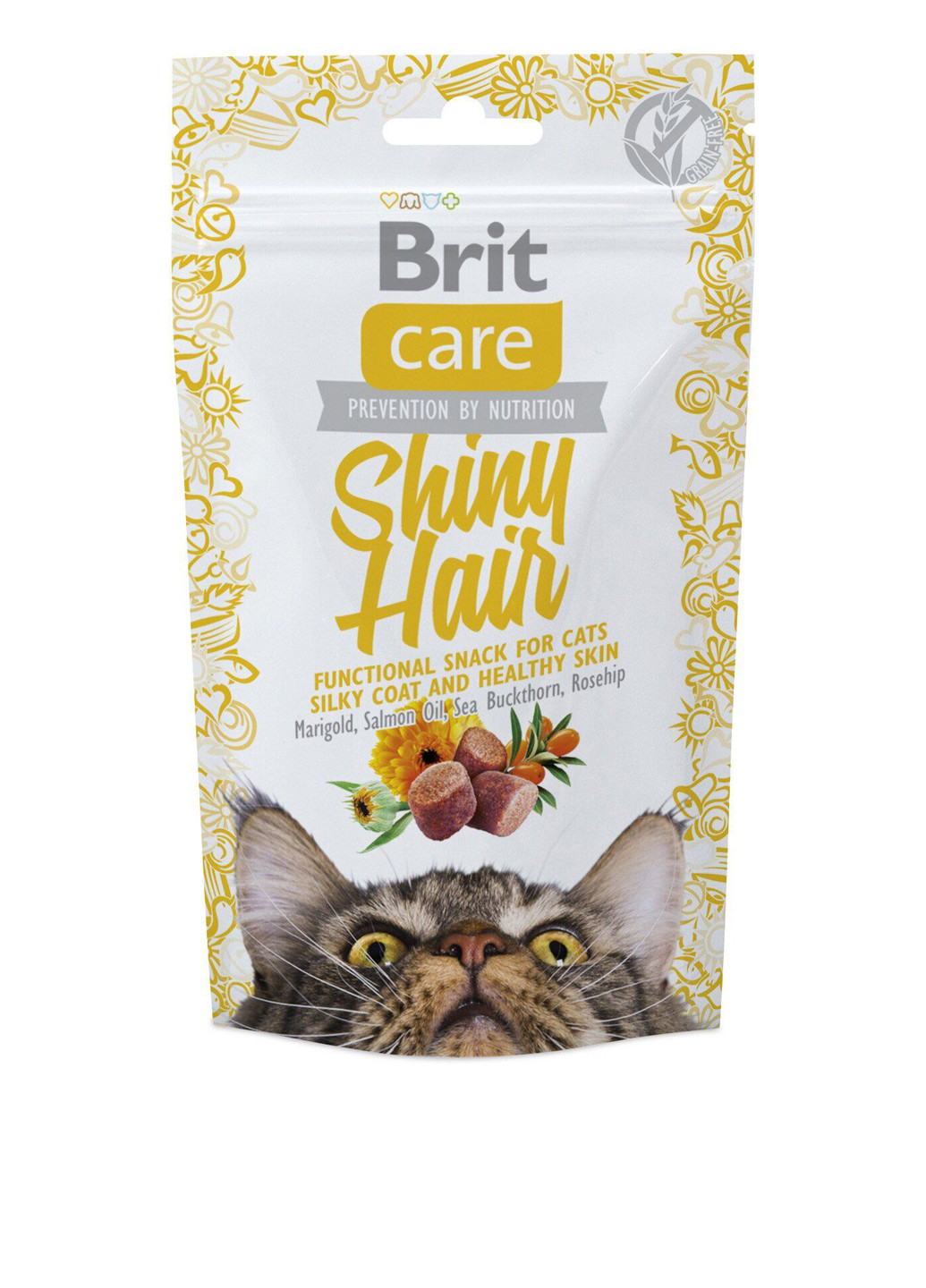 Лакомство для кошек (для кожи и шерсти), 50 г Brit Care (201658396)