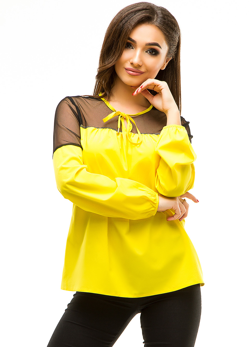 Жовта літня блуза Lady Style