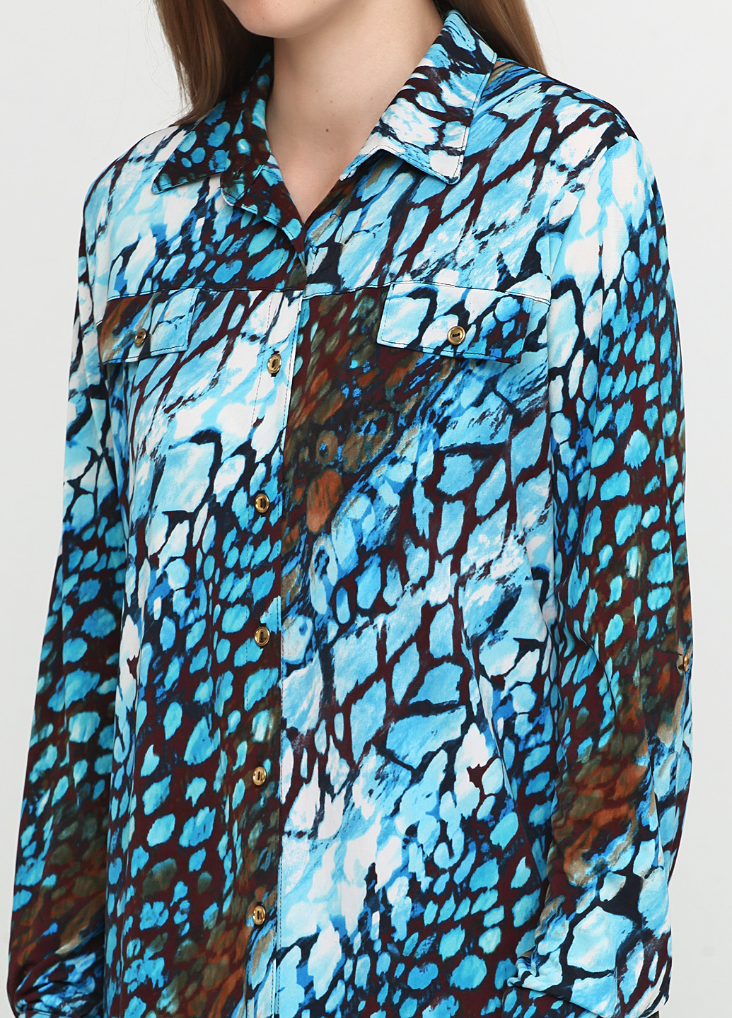 Синее кэжуал платье TRAVEL SMITH с абстрактным узором