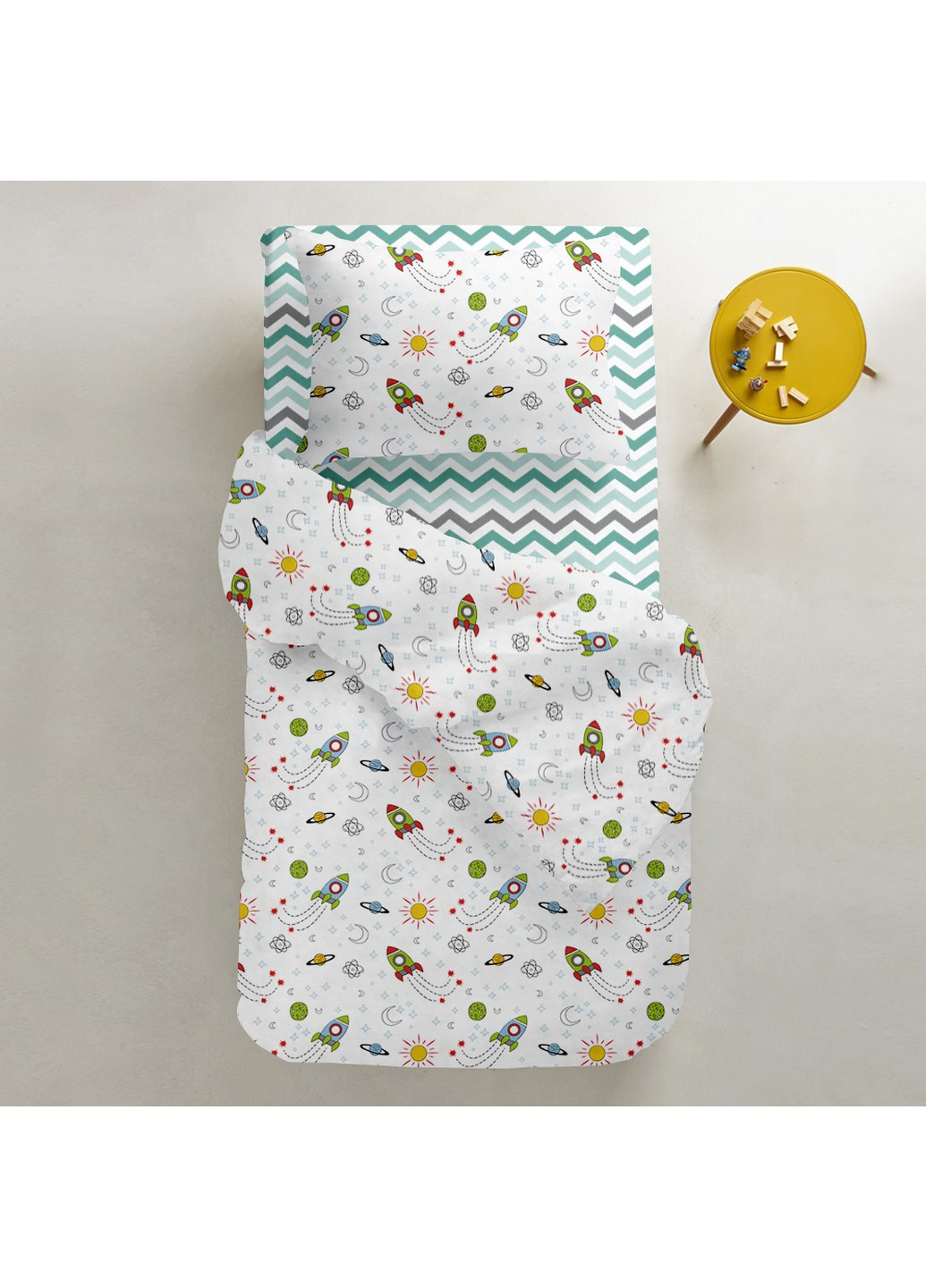 Комплект детского постельного белья ROCKETS ZIGZAG MINT GREY Cosas (251110837)