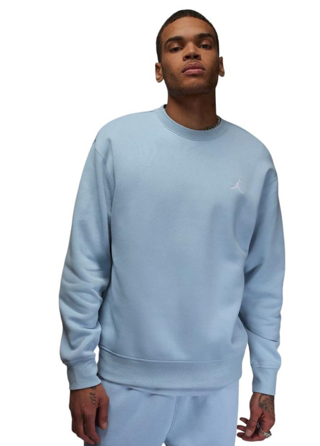 Голубой свитшот fj7776-436 Jordan однотонный вышивка (319353111)