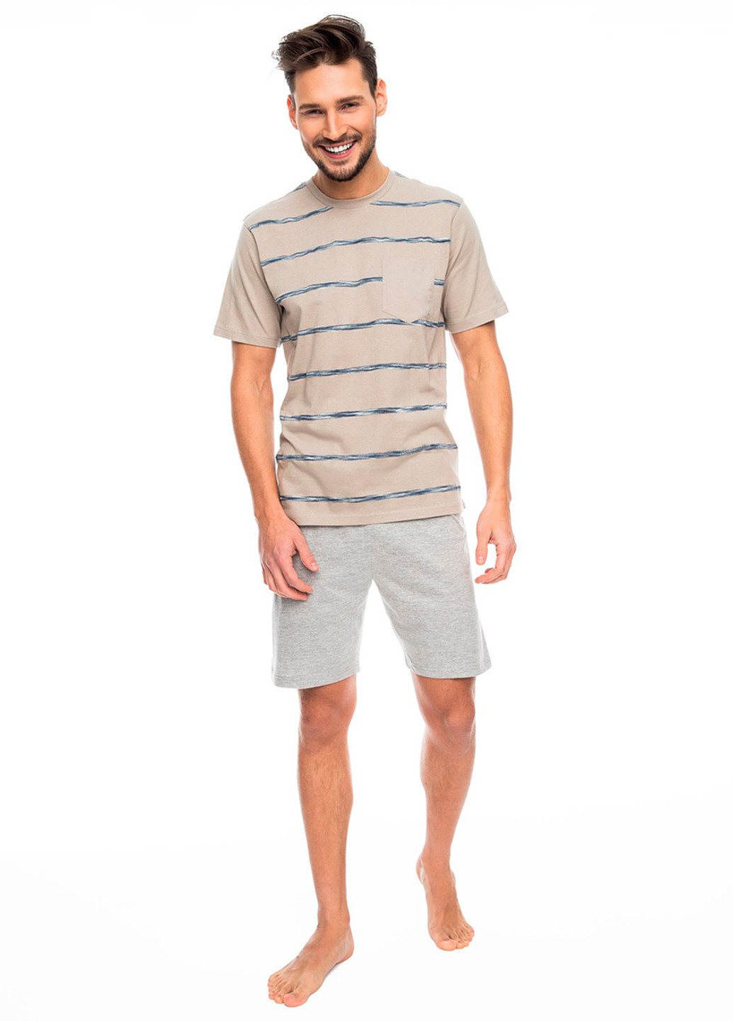 Бежевый демисезонный комплект (футболка, шорты) Rossli
