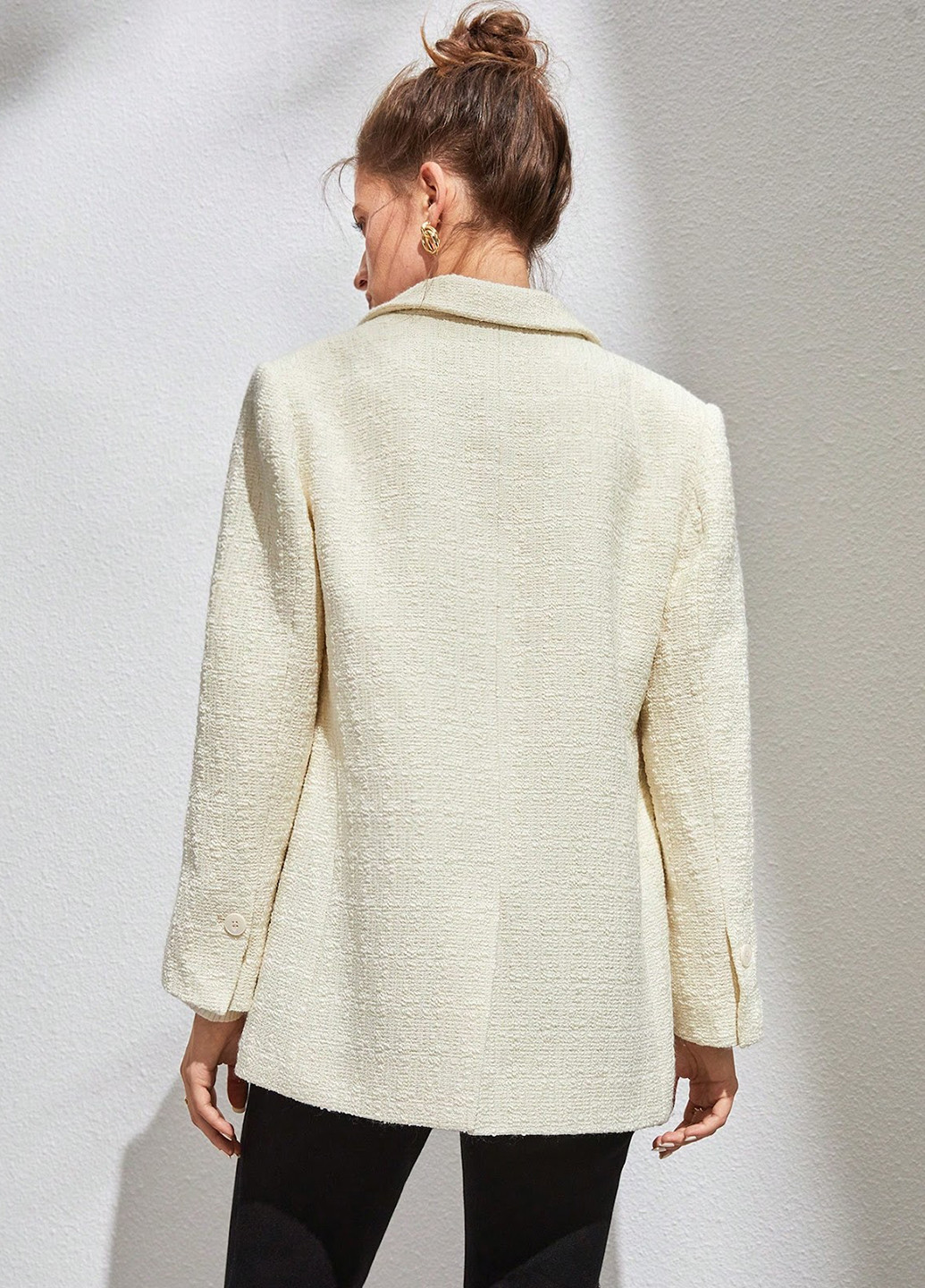 Молочный женский жакет SHEIN однотонный - демисезонный