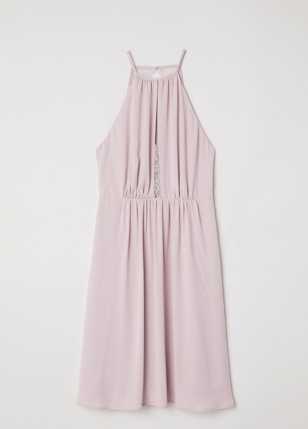 Светло-розовое праздничный короткое платье H&M однотонное