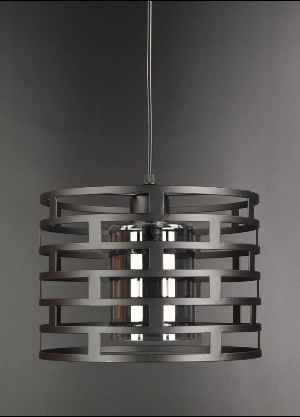 Люстра стельова підвісна в стилі LOFT (лофт) 12716/1-gr Матовий чорний 30х25х25 см. Handmade (234538082)