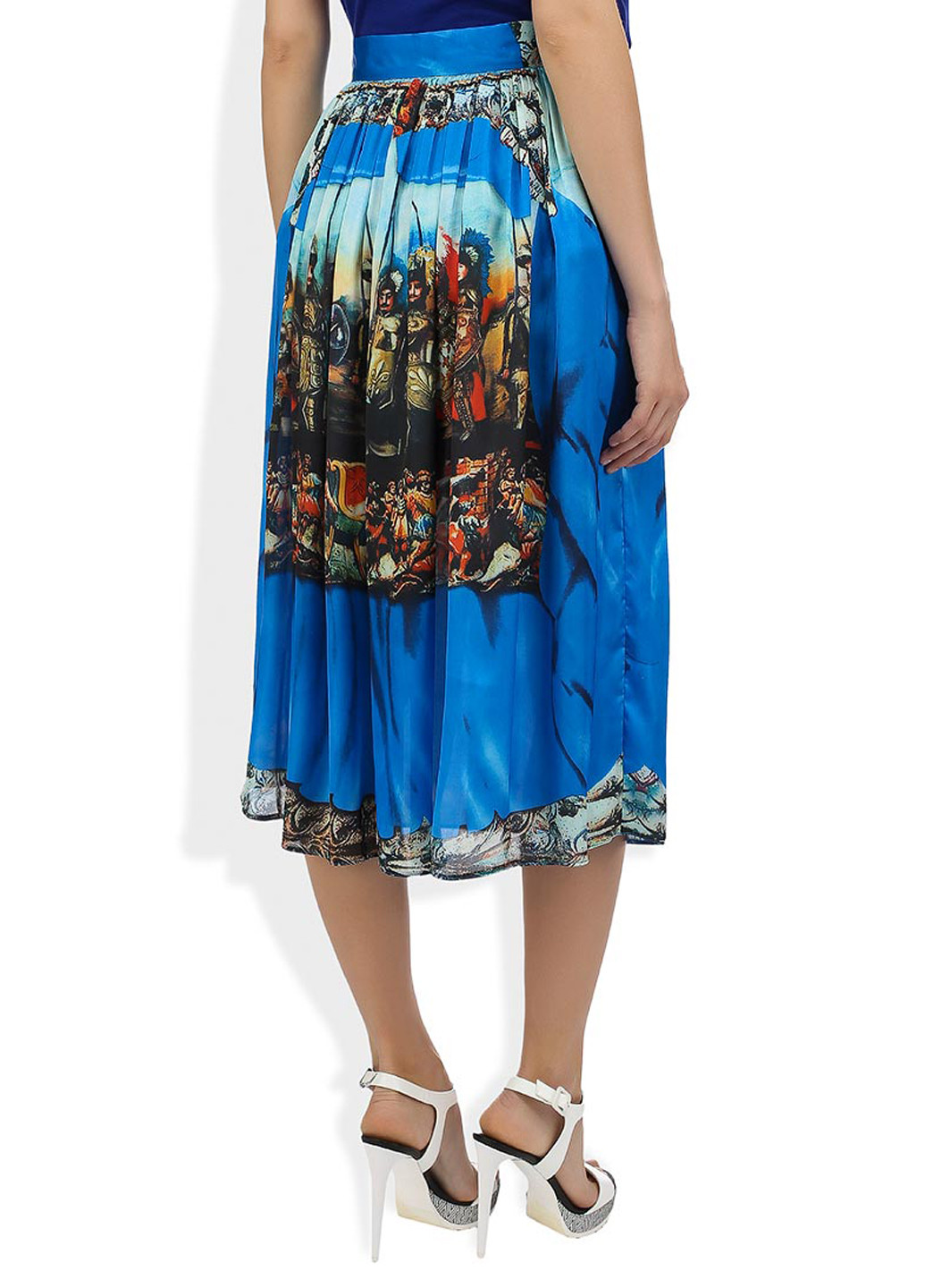 Синяя кэжуал с рисунком юбка LuAnn макси