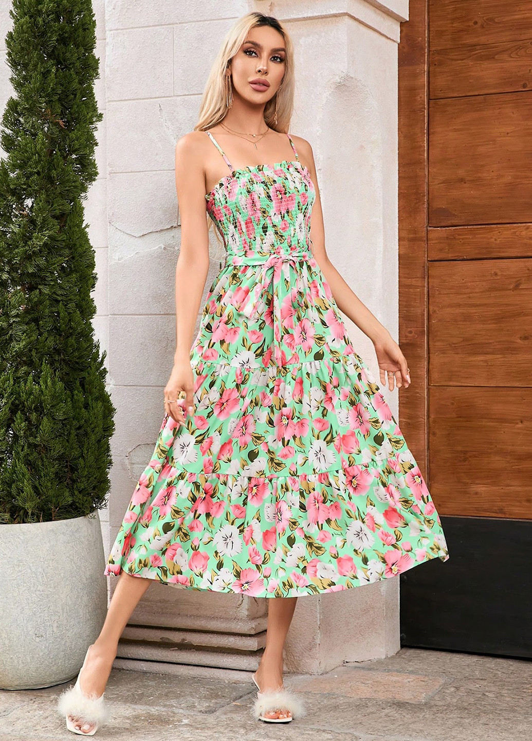 Комбінована кежуал сукня SHEIN з квітковим принтом