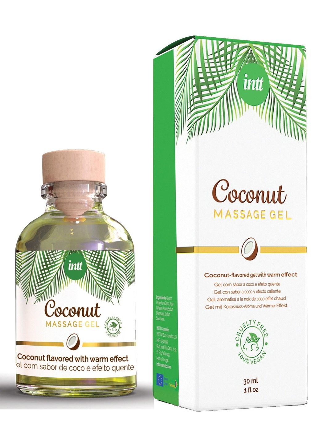 Массажный гель для интимных зон Coconut Vegan (30 мл) Intt (254046067)