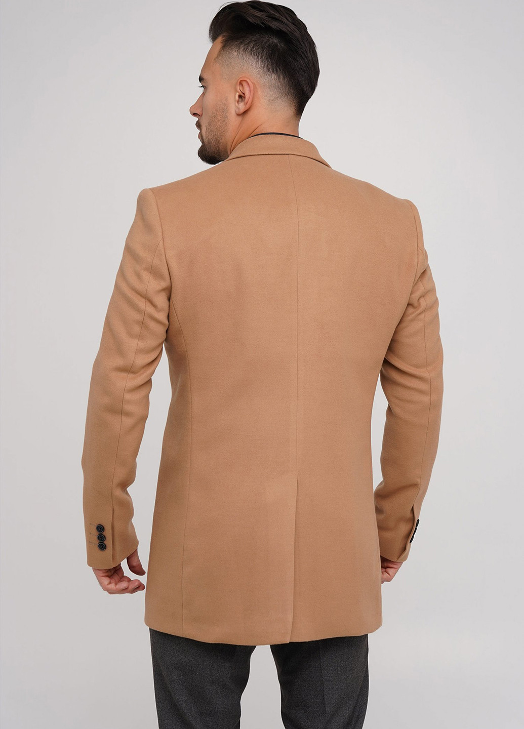 Бежевое демисезонное Пальто однобортное Trend Collection