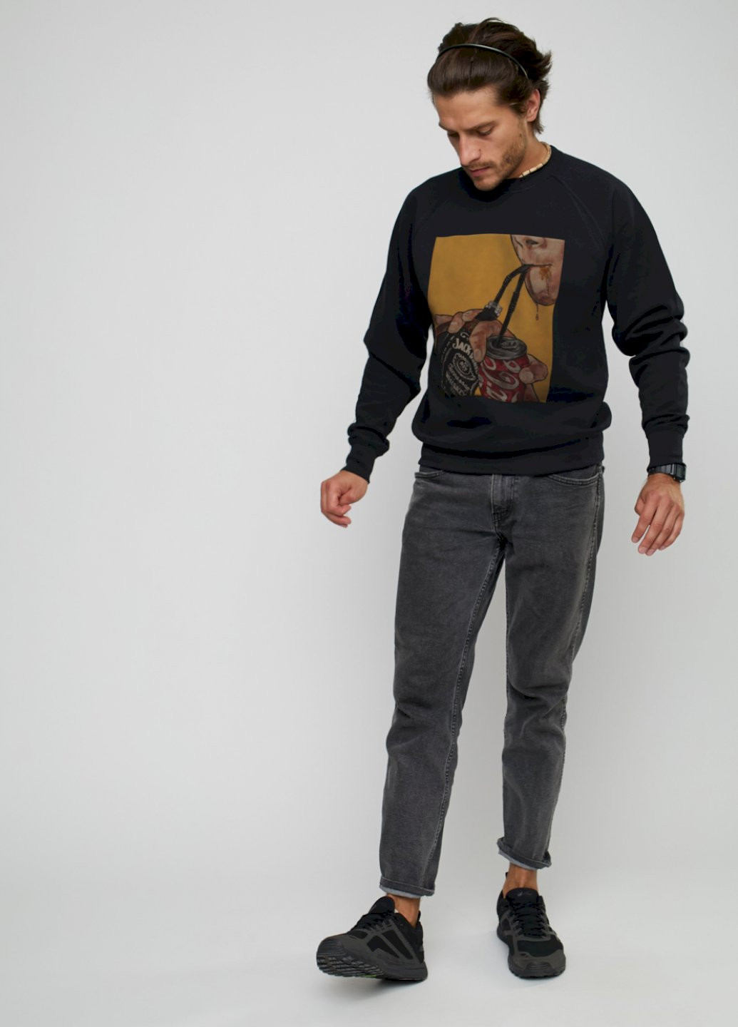 Чорний світшот YAPPI (198688715)