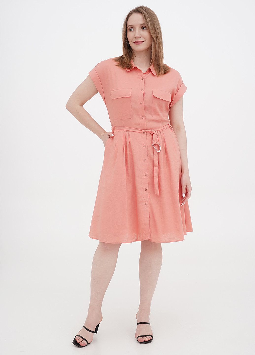 Персикова кежуал сукня сорочка Orsay однотонна