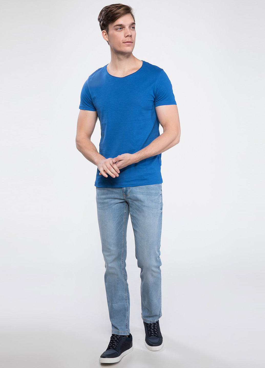 Синяя летняя футболка DeFacto