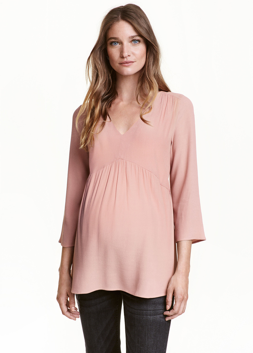Пудровая демисезонная блуза для беременных H&M