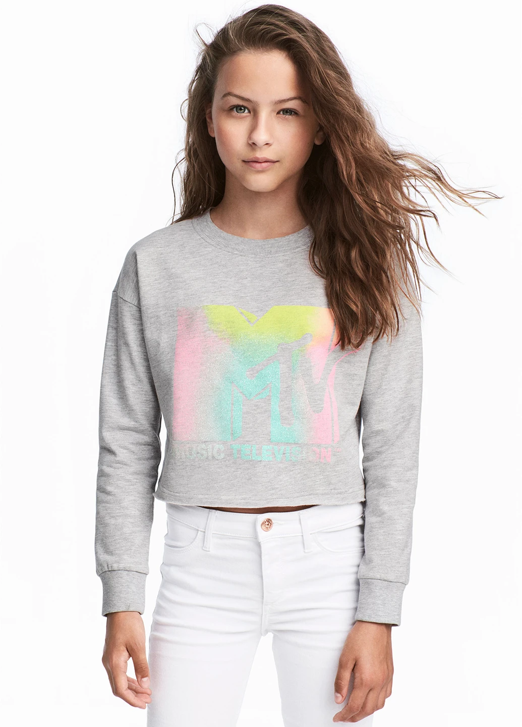 H&M джемпер малюнок сірий кежуал