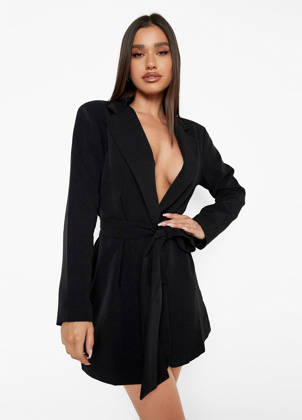 Чорна кежуал сукня сукня-жакет Boohoo однотонна