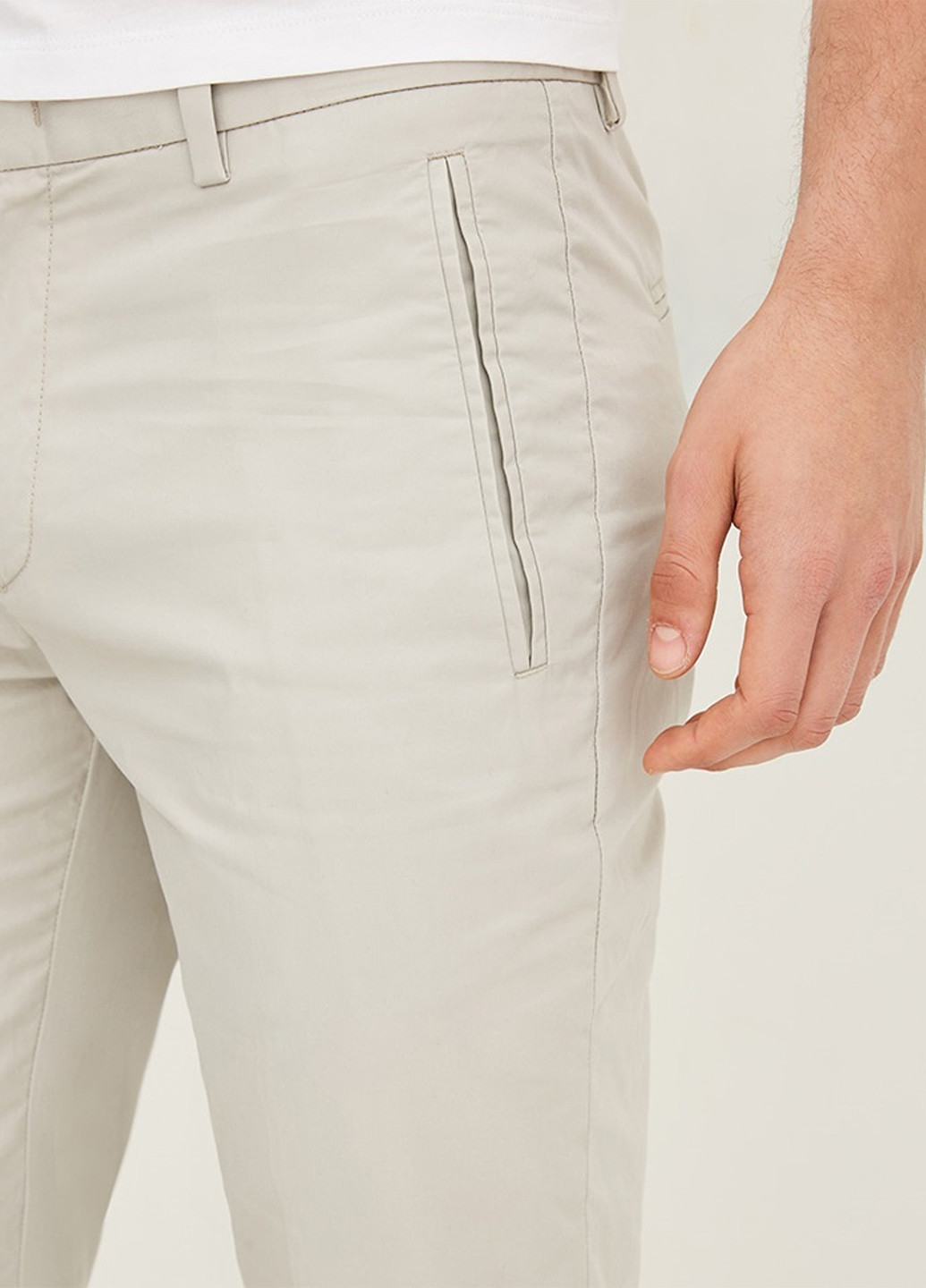 Светло-бежевые кэжуал демисезонные зауженные брюки Jack & Jones