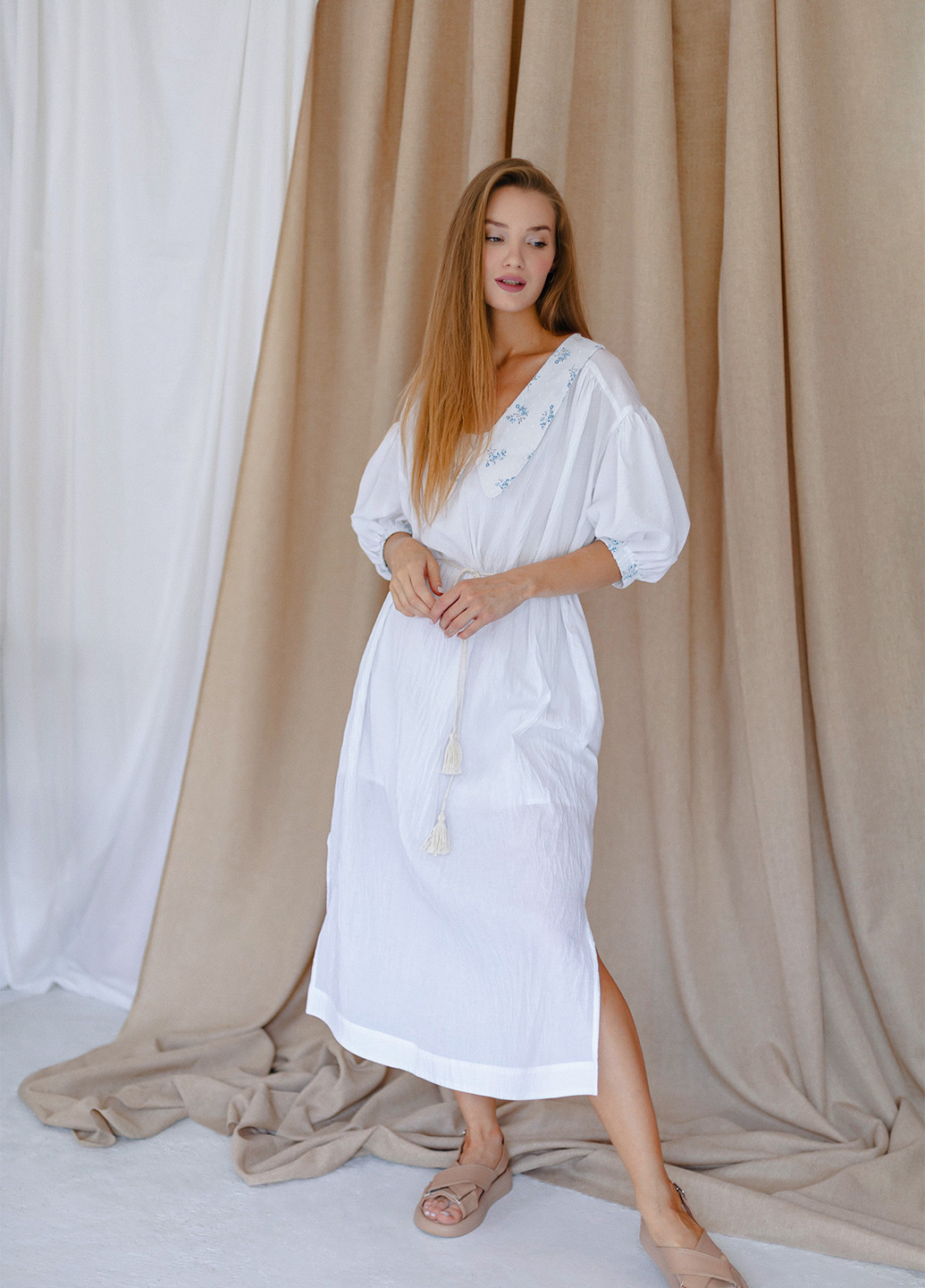 Білий кежуал сукня оверсайз Anna Yakovenko однотонна