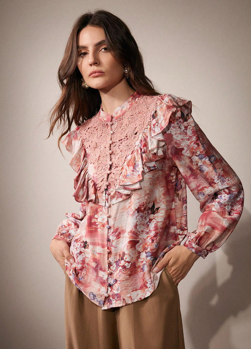 Комбинированная блуза SHEIN