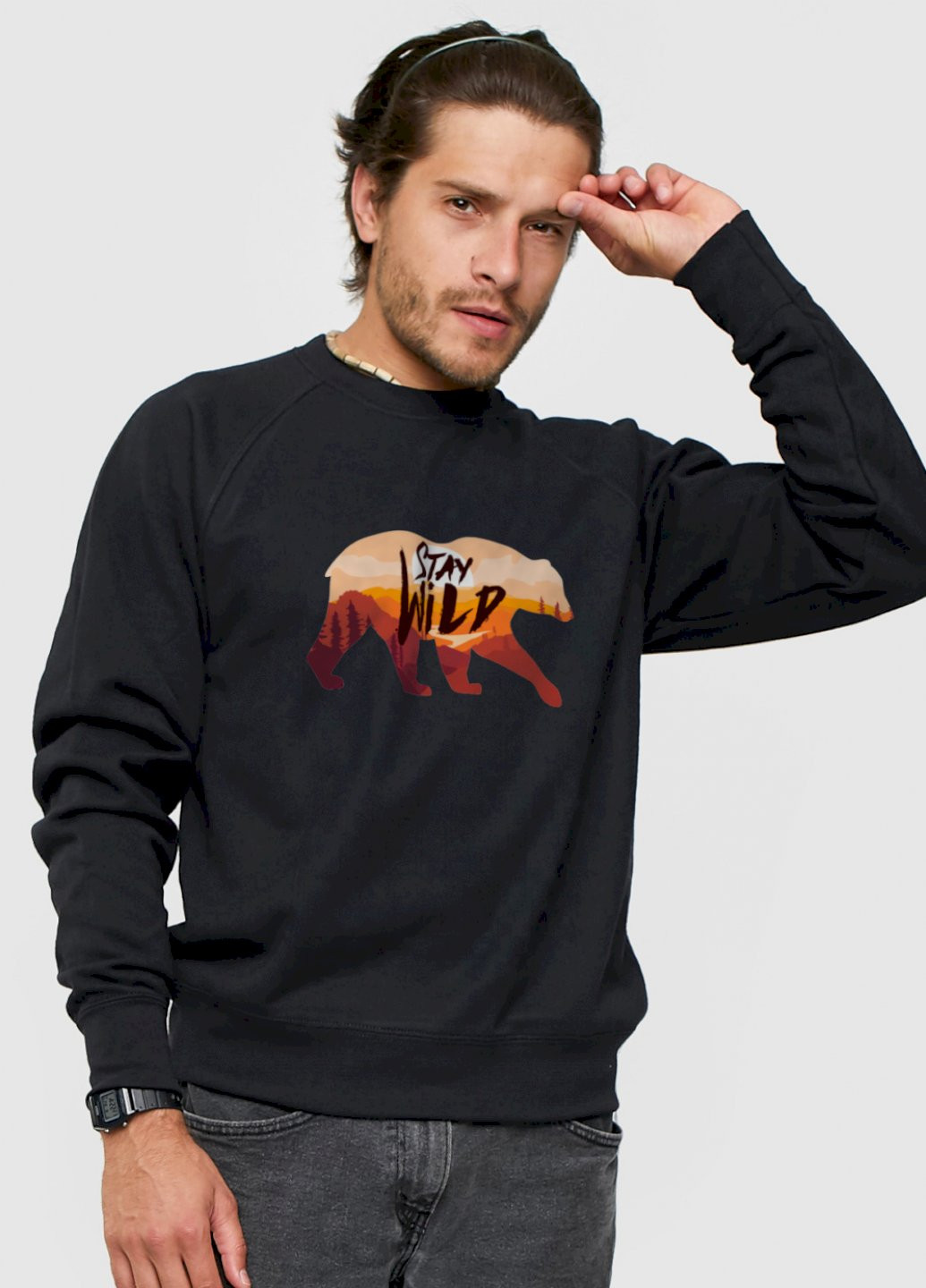 Черный свитшот мужской YAPPI рисунок (251424391)