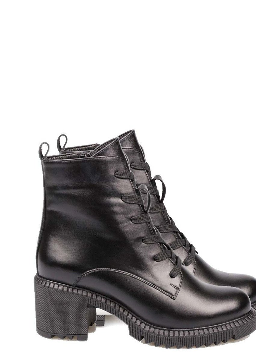 Черные зимняя женские ботинки черный натуральная кож украина Grossi