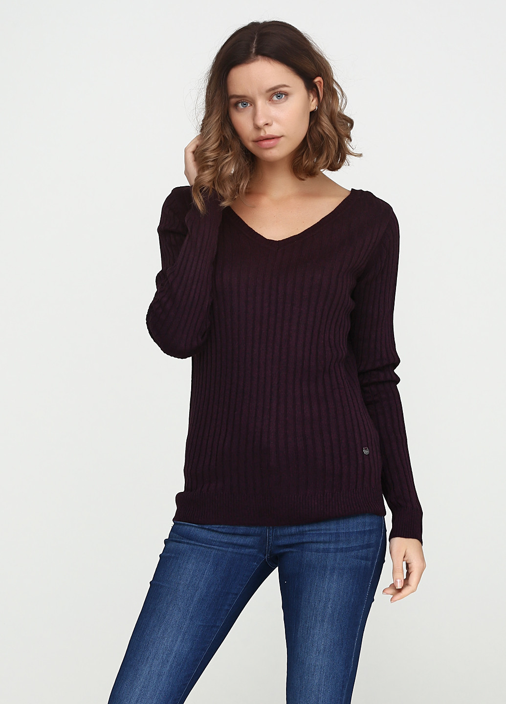 Темно-бордовий демісезонний пуловер пуловер Basic