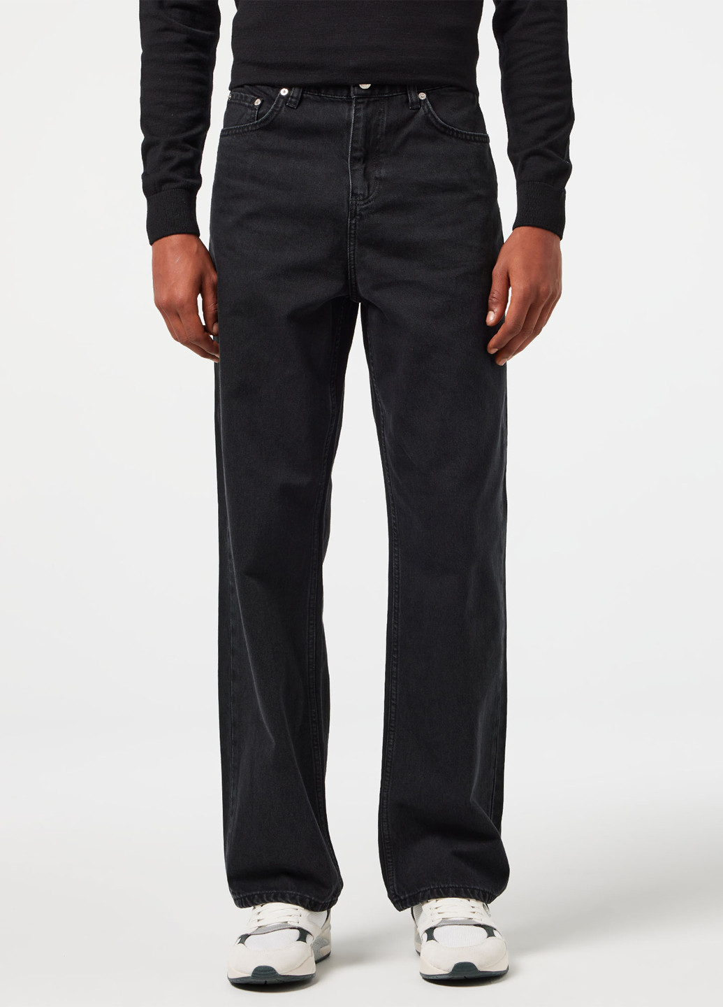 Черные демисезонные прямые джинсы Lacoste