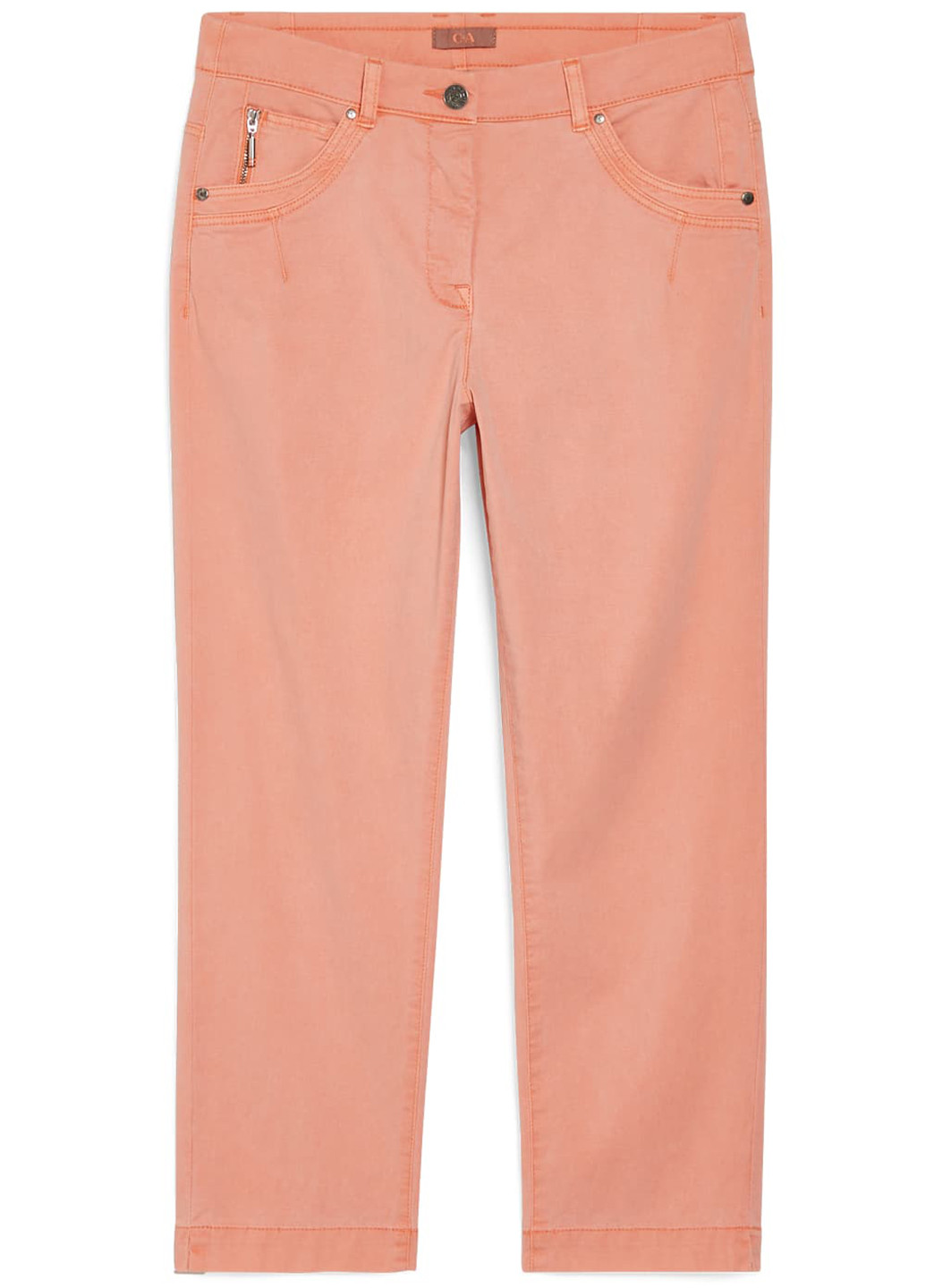 Персиковые джинсовые летние укороченные, зауженные брюки C&A