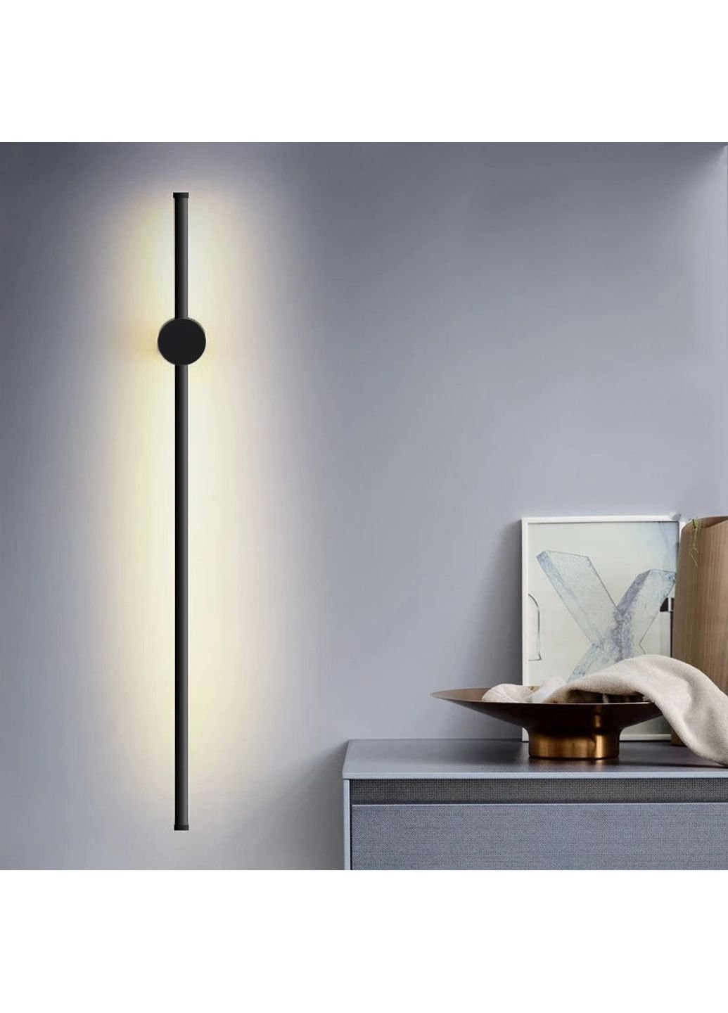 Бра настінна LED WJ014/1000-bk-k Чорний 11х102х6 див. Sunnysky (253625607)