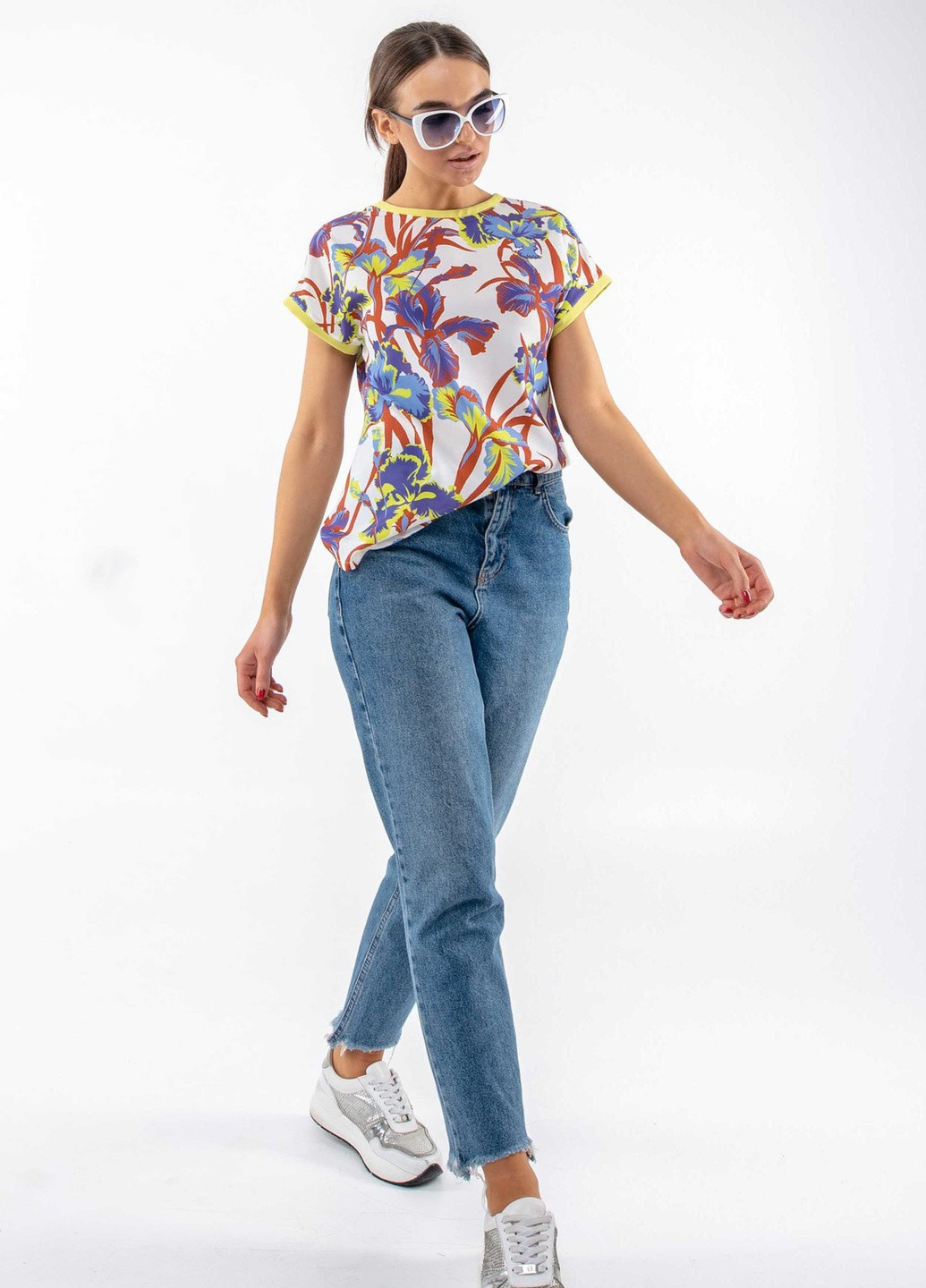 Біла блуза рі марі джулс бл 0620 білий принт Ри Мари