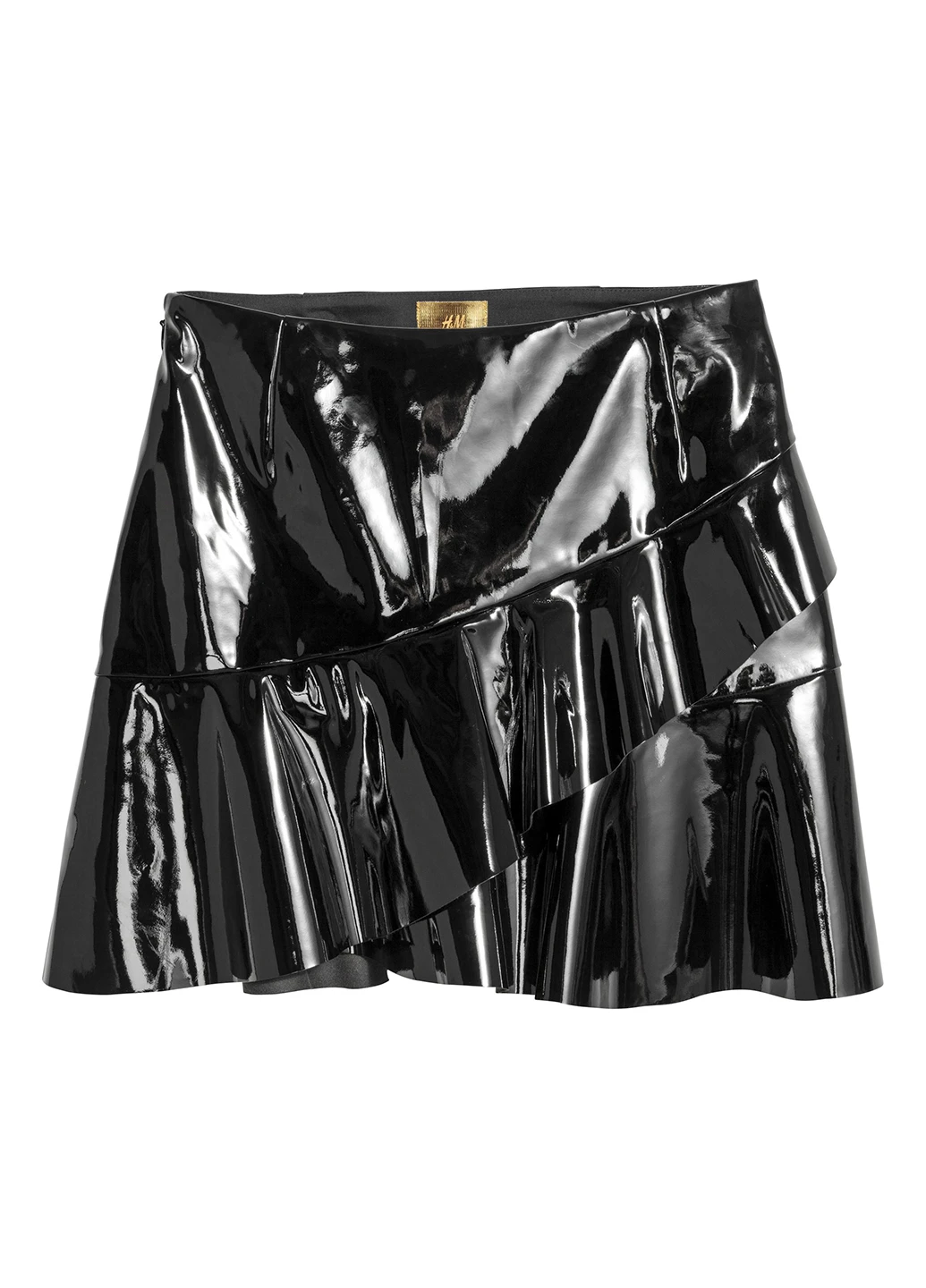 Черная кэжуал однотонная юбка H&M а-силуэта (трапеция)