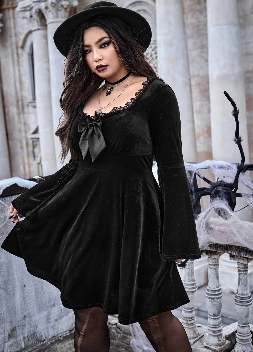 Чорна кежуал сукня кльош SHEIN однотонна