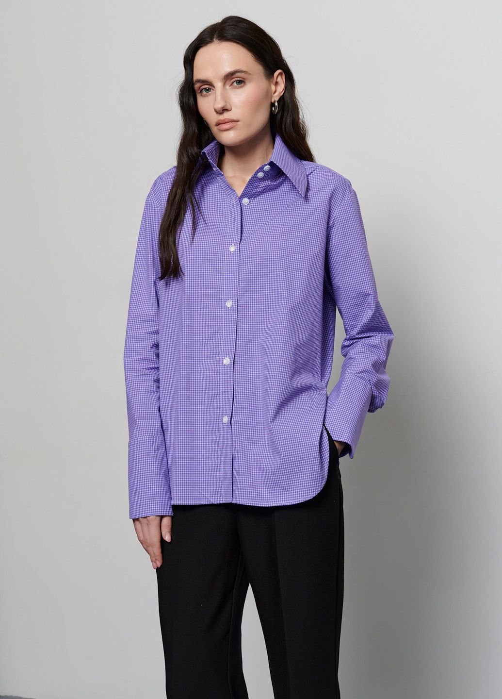 Фиолетовая кэжуал рубашка в клетку Anna Yakovenko
