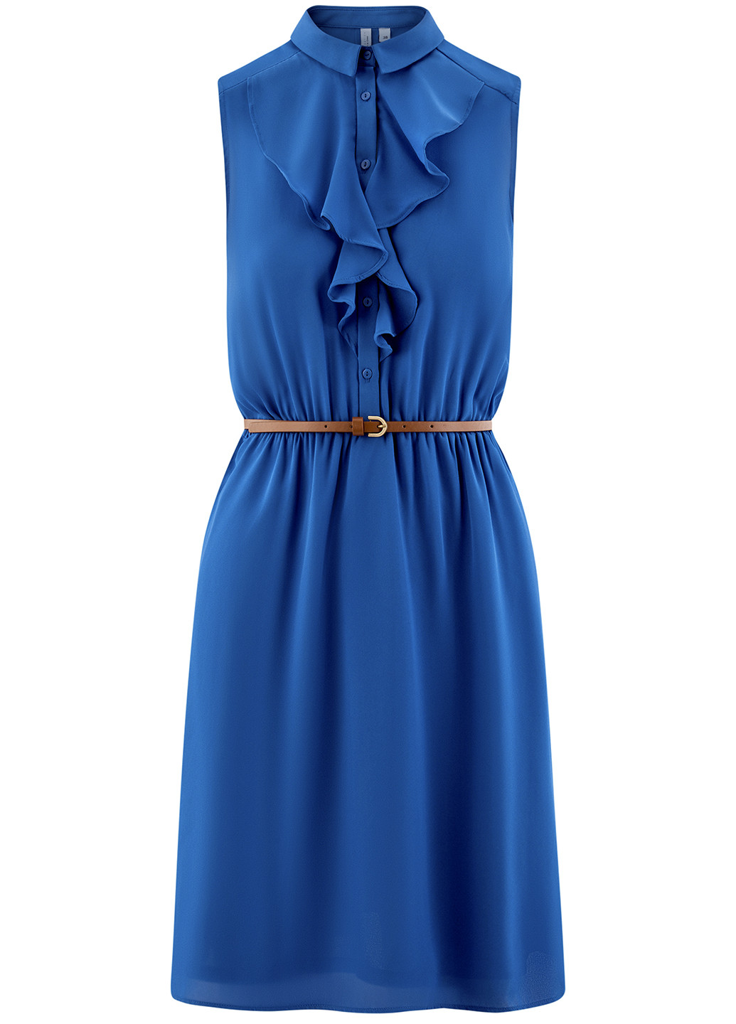Синее кэжуал платье Oodji однотонное