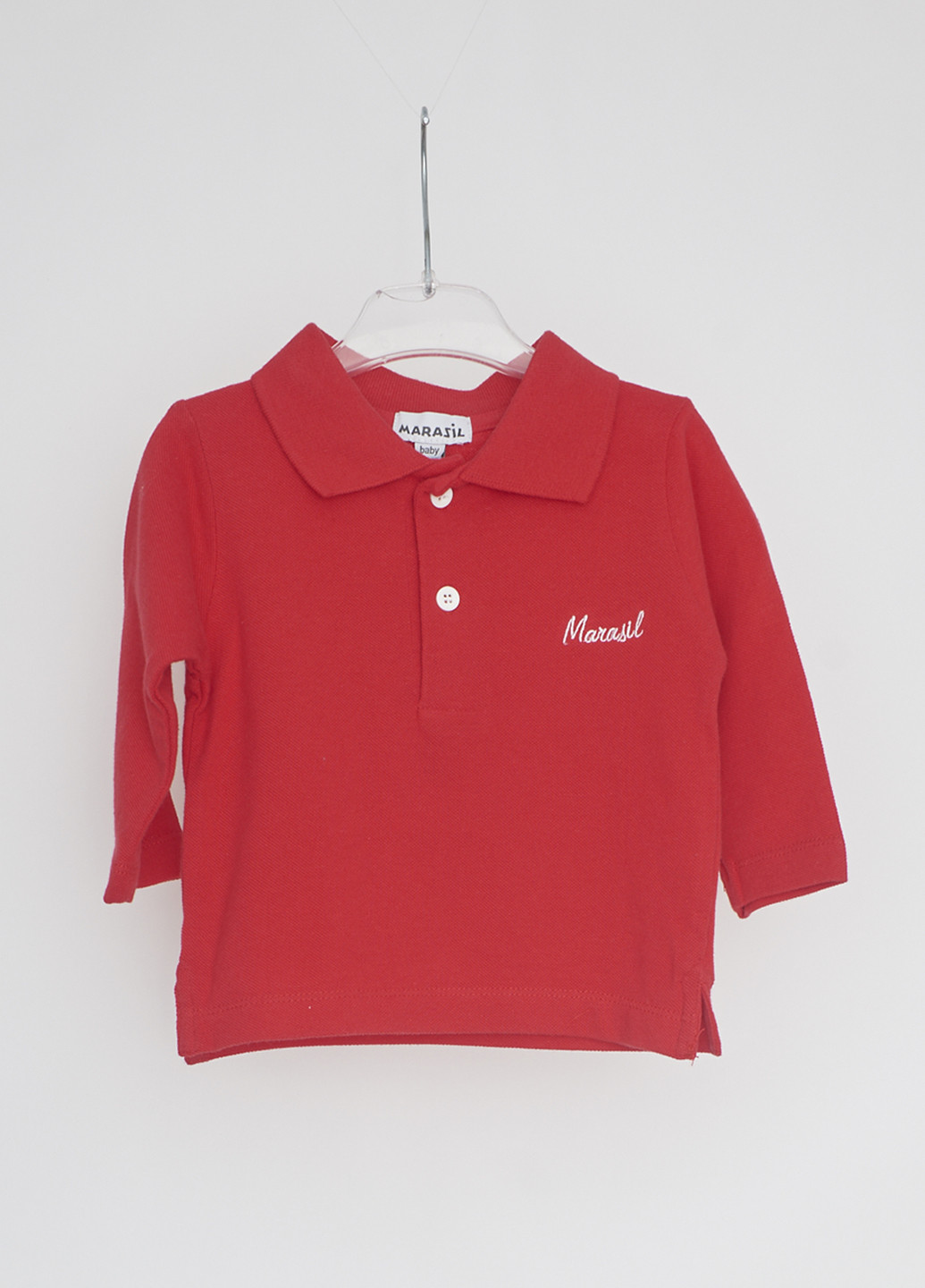 Красная детская футболка-поло для мальчика Marasil с логотипом