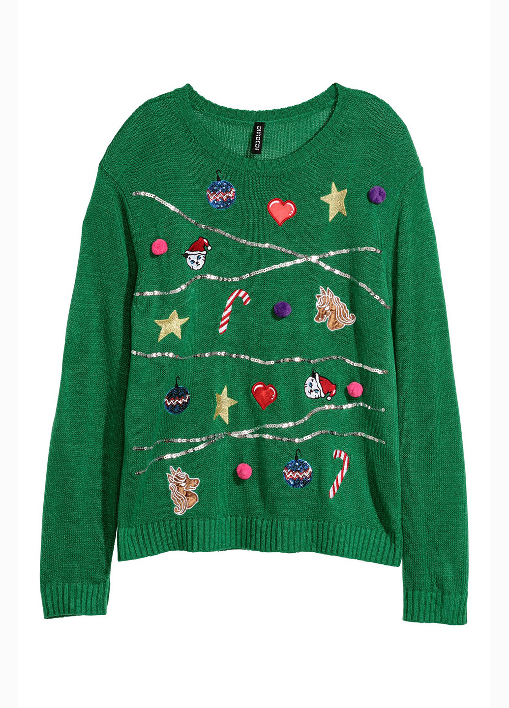 Зелений зимовий светр H&M