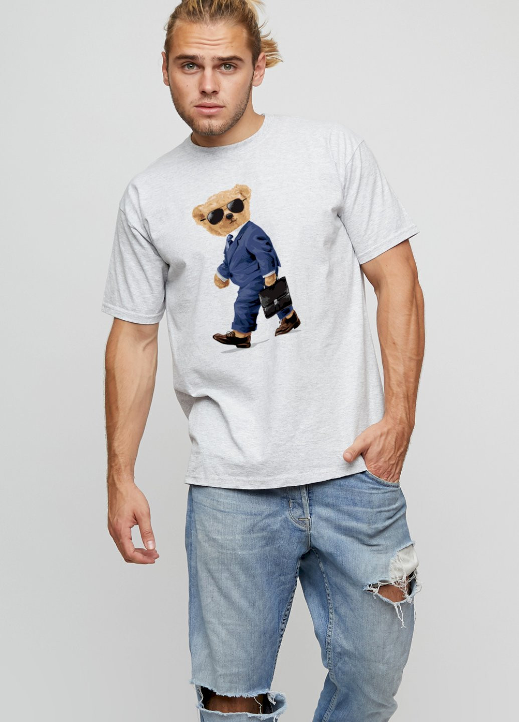 Серая футболка мужская basic YAPPI