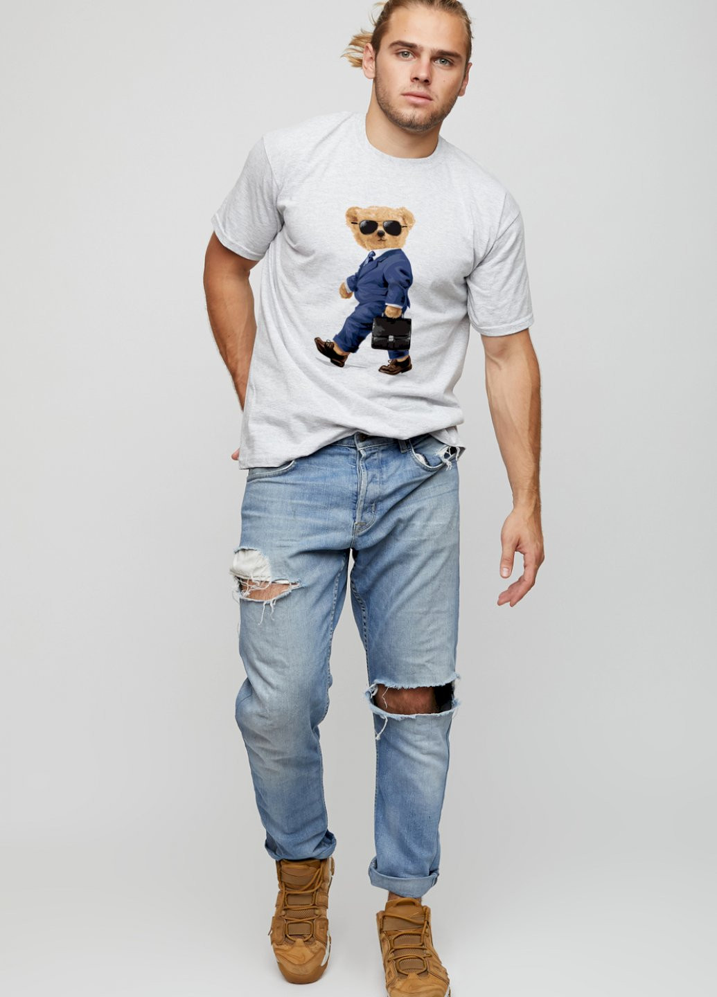 Серая футболка мужская basic YAPPI