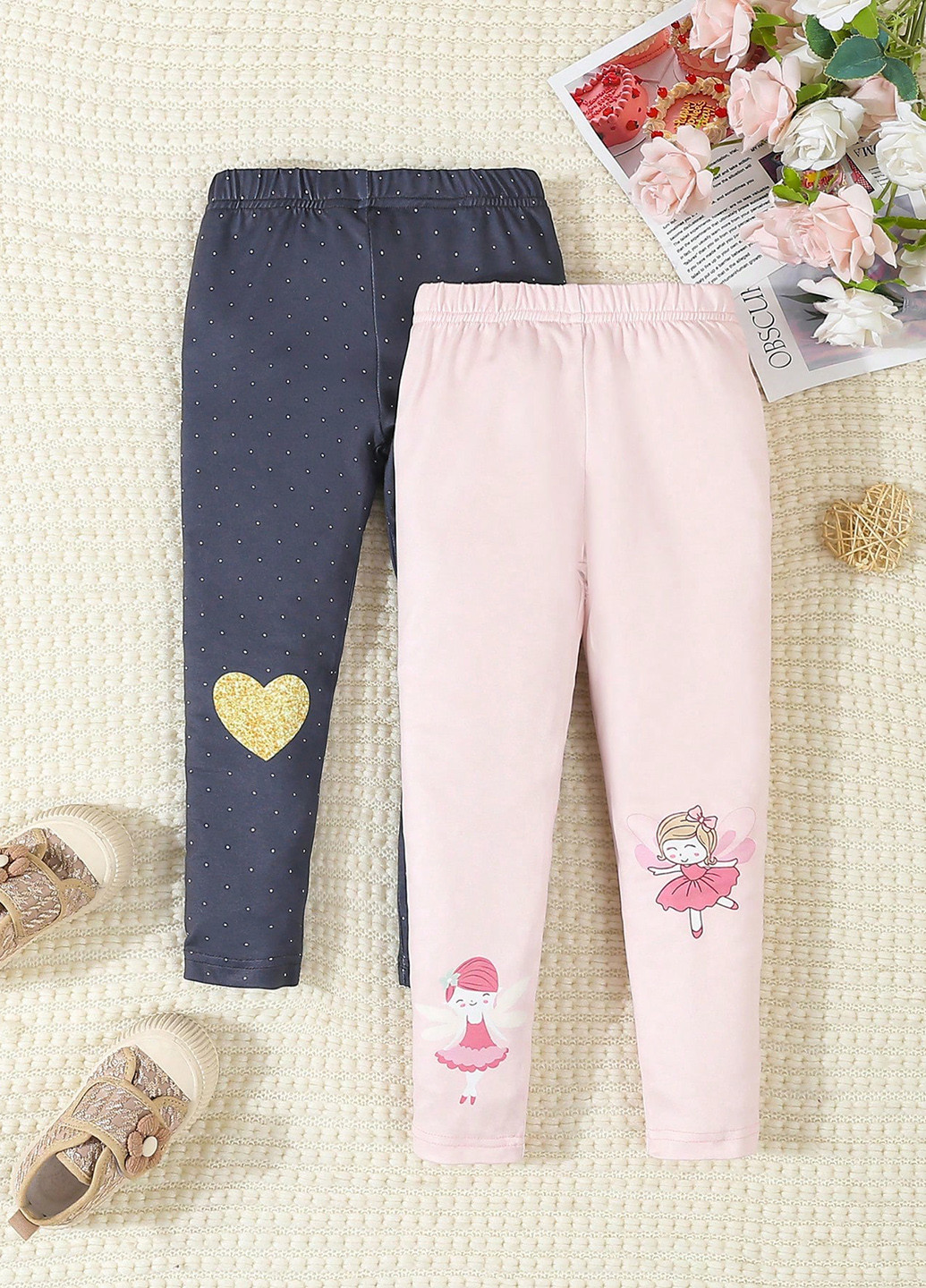 Комбинированные демисезонные леггинсы (2 шт.) SHEIN